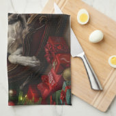 Linge De Cuisine Fête de Noël du chien Danse (Quart Plié)