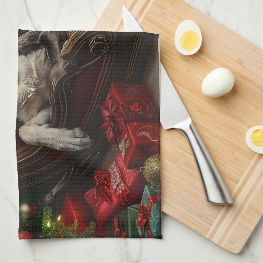 Linge De Cuisine Fête de Noël du chien Danse (Quart Plié)