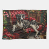 Linge De Cuisine Fête de Noël du chien Danse (Horizontal)