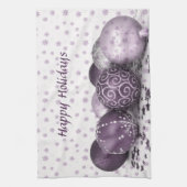 Linge De Cuisine Fête de Noël Pink violet ornements Snowflakes (Vertical)