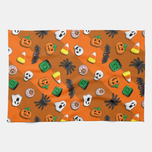 Linge De Cuisine Fête des Candies Éffrayantes d'Halloween (Horizontal)
