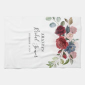 Linge De Cuisine Fête des mariées Bourgogne Rustique Floral Personn (Horizontal)