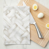 Linge De Cuisine Fête des mariées tissée en panier blanc (Quart Plié)