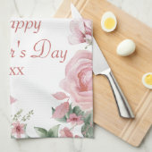 Linge De Cuisine Fête des mères joyeuses à la rose rose sur mesure (Quart Plié)