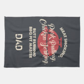 Linge De Cuisine Fête des pères Viande Fumer BBQ Pit Master Papa pe (Horizontal)