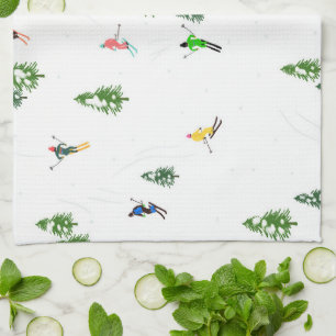 Linge De Cuisine Fête d'Illustration de ski alpin Freeride