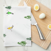 Linge De Cuisine Fête d'Illustration de ski alpin Freeride (Quart Plié)