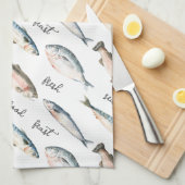 Linge De Cuisine Fête du poisson de fruits de mer frais (Quart Plié)