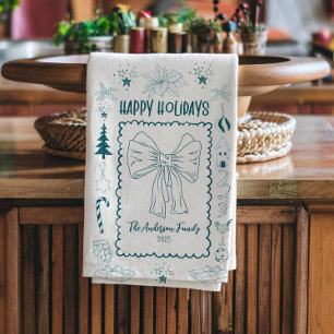 Linge De Cuisine Fête fantaisiste de doodle de vacances