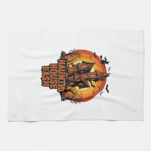 Linge De Cuisine Fête Maison Hantée Gravure Vintage Halloween Dé