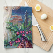 Linge De Cuisine fête vintage Noël Ange Fête (Quart Plié)