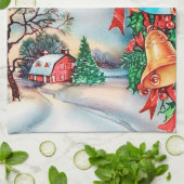 Linge De Cuisine Fêtes de Noël rétro vintage (Plié)