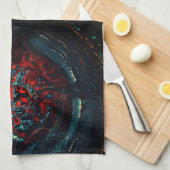 Linge De Cuisine Feu rouge d'enfer océanique (Quart Plié)