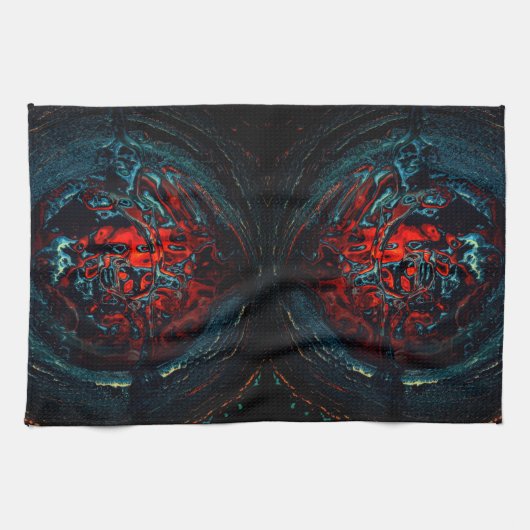 Linge De Cuisine Feu rouge d'enfer océanique (Horizontal)