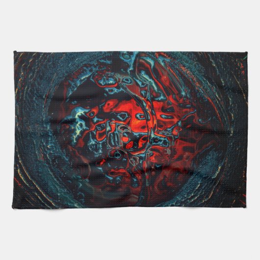 Linge De Cuisine Feu rouge d'enfer océanique (Horizontal)
