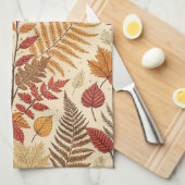 Linge De Cuisine Feuillages et baies d'automne - Tons chauds (Quart Plié)