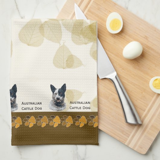 Linge De Cuisine Feuille australien Dishtowel de Tan de chien de (Quart Plié)