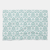 Linge De Cuisine Feuille Damask Teal Pattern (Horizontal)