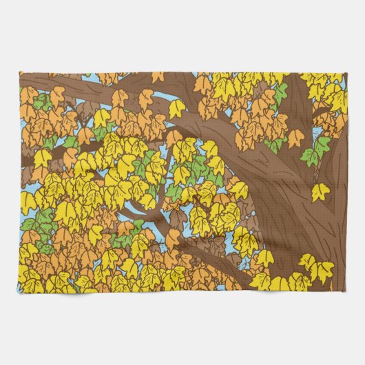 Linge De Cuisine Feuille d'automne (Horizontal)