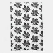 Linge De Cuisine Feuille de châtaignier noir et blanc (Vertical)