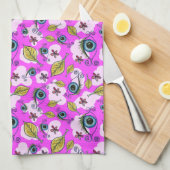 Linge De Cuisine Feuille de fleur des yeux_pourpre (Quart Plié)