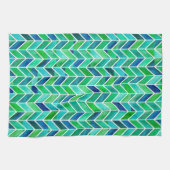 Linge De Cuisine Feuille de marine Chevron (Horizontal)