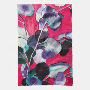 Linge De Cuisine Feuille gomme Eucalyptus aquarelle art