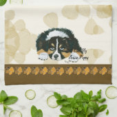 Linge De Cuisine Feuille ~Tan de berger chiot australien de noir de (Plié)