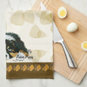 Linge De Cuisine Feuille ~Tan de berger chiot australien de noir de (Quart Plié)