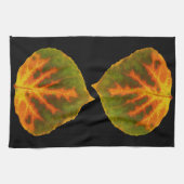Linge De Cuisine Feuille vert orange et jaune d'Aspen #1 (Horizontal)