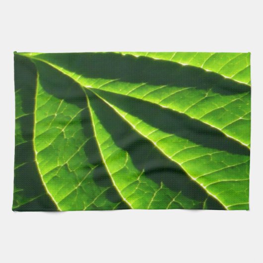 Linge De Cuisine feuille verte cool (Horizontal)