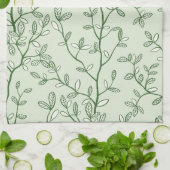 Linge De Cuisine Feuille Verte Épandue (Plié)