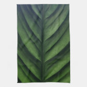 Linge De Cuisine Feuille verte, feuille de bananier, rayée, pliée (Vertical)