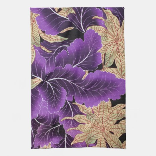 Linge De Cuisine Feuille violet, design japonais (Vertical)