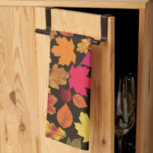 Linge De Cuisine Feuilles Automne Aux Couleurs Automnes