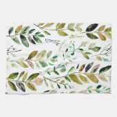 Linge De Cuisine Feuilles aux tons terre pastel (Horizontal)