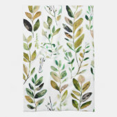 Linge De Cuisine Feuilles aux tons terre pastel (Vertical)