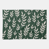 Linge De Cuisine Feuilles blanches (Horizontal)