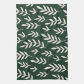 Linge De Cuisine Feuilles blanches (Vertical)