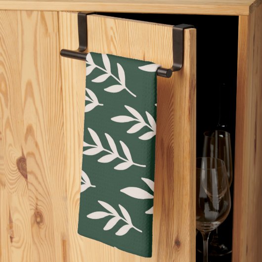 Linge De Cuisine Feuilles blanches (Pliage en tiers)