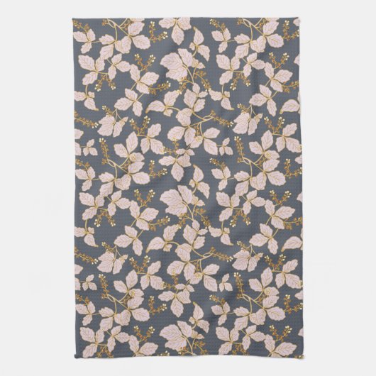 Linge De Cuisine Feuilles botaniques avec fleurs et baies (Vertical)