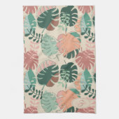 Linge De Cuisine Feuilles botaniques tropicaux Monogrammes Serviett (Vertical)