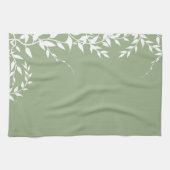 Linge De Cuisine Feuilles botaniques verts de Sage (Horizontal)