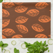 Linge De Cuisine feuilles Brown (Plié)