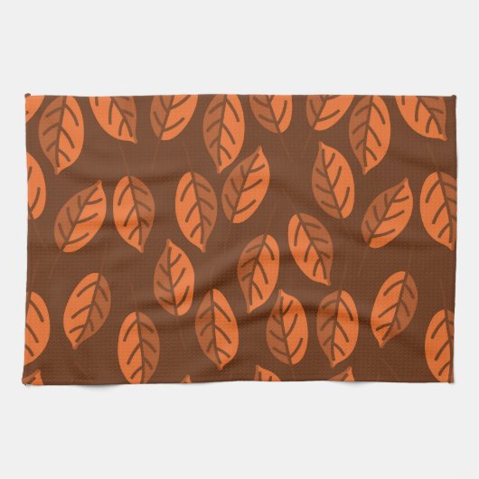 Linge De Cuisine feuilles Brown (Horizontal)