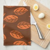 Linge De Cuisine Feuilles brunes (Quart Plié)
