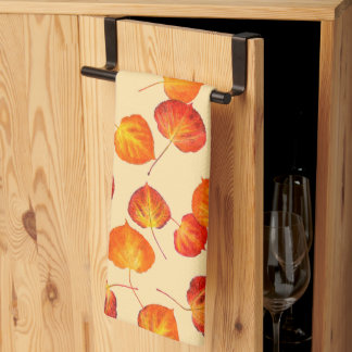 Linge De Cuisine Feuilles colorées de tremble en automne