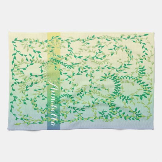 Linge De Cuisine Feuilles dansants (Horizontal)