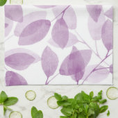 Linge De Cuisine Feuilles d'aquarelle de prune douce (Plié)