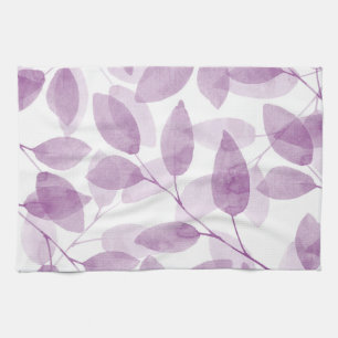 Linge De Cuisine Feuilles d'aquarelle de prune douce